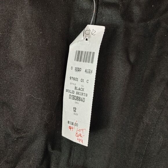 Cache Nwt Women's Size 12 Black Midi Skirt Lace Wa - Picture 3 of 5